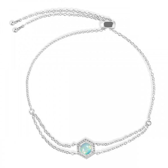 Opal & White Topaz Bracelet - إسوارة حجر الأوبال