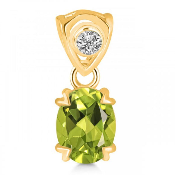 Peridot Crystal & White Topaz- تعليقة حجر الزبرجد