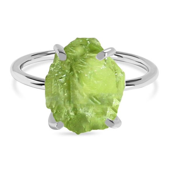 Peridot Raw Crystal  Ring - يخفف الاكتئاب ويزيد الابداع والاقبال ع الحياة