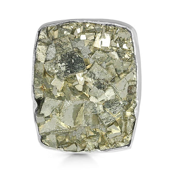 Pyrite Druzy Ring - خاتم حجر البايرايت
