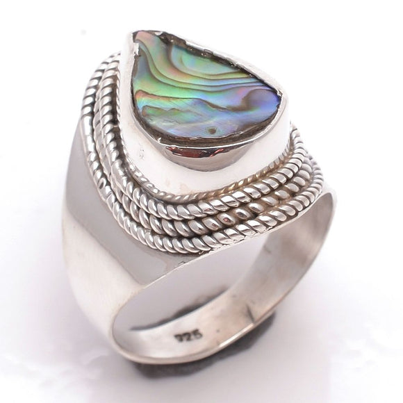 Australian Abalone Shell Gemstone - خاتم صدف الأبلون الاسترالي