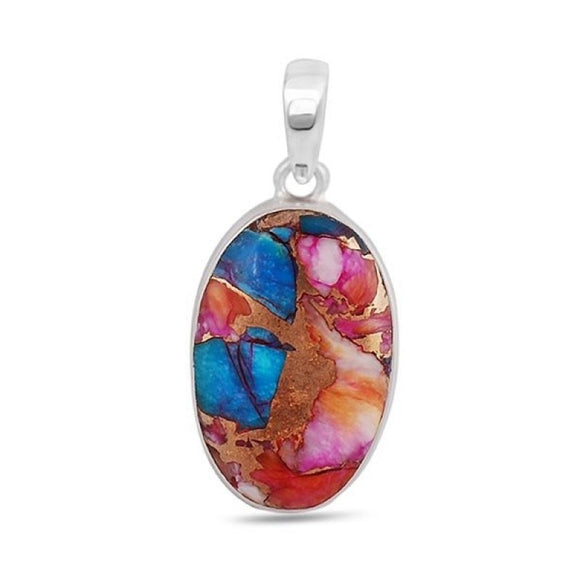 Pink Oyster Turquoise Pendant -  تعليقة حجر الفيروز
