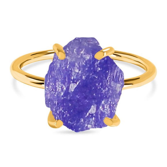 Tanzanite Raw  Ring - خاتم التنزنايت والتوباز الابيض | لطرد الوساوس وتعزيز الحماية والامان