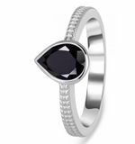 Black Tourmaline & White Topaz Ring - خاتم التورمالين الاسود