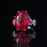 Ruby & White Topaz Ring | الياقوت الأحمر والتوباز الأبيض