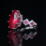 Ruby & White Topaz Ring | الياقوت الأحمر والتوباز الأبيض