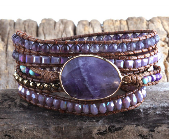 AMETHYST BRACELET - إسوارة حجر الأمثيست | حدس، سلام، تحفيز