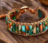 Green JASPER TUBE BRACELET - إسوارة حجر الجاسبر  | تخلي، تعلق، تسليم، تجاوز