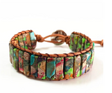 Green JASPER TUBE BRACELET - إسوارة حجر الجاسبر  | تخلي، تعلق، تسليم، تجاوز