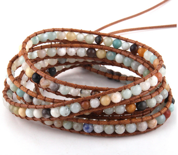 AMAZONITE & QUSRTZ BRACELET - اسوارة حجر الامازونايت والكوارتز   | احترام الذات، الجذب، موازنة الانوثة والذكورة