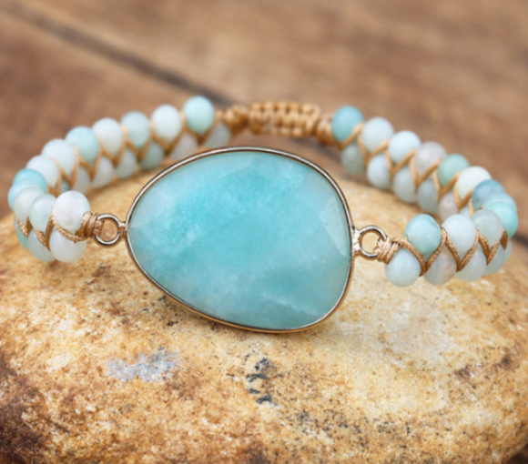 AMAZONITE  BRACELET - اسوارة حجر الامازونايت  | احترام الذات، الجذب، موازنة الانوثة والذكورة