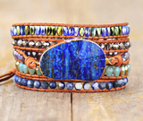 LAPIS LAZULI WRAP BRACELET  - اسوارة حجر اللازورد| حلول، مهارات، تواصل، تعبير