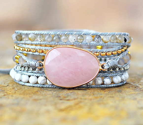 ROSE QUARTZ BRACELET   - اسوارة الروز كوارتز | حجر الحب، وتشافي الصدمات، والجذب والعلاقات