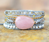ROSE QUARTZ BRACELET   - اسوارة الروز كوارتز | حجر الحب، وتشافي الصدمات، والجذب والعلاقات