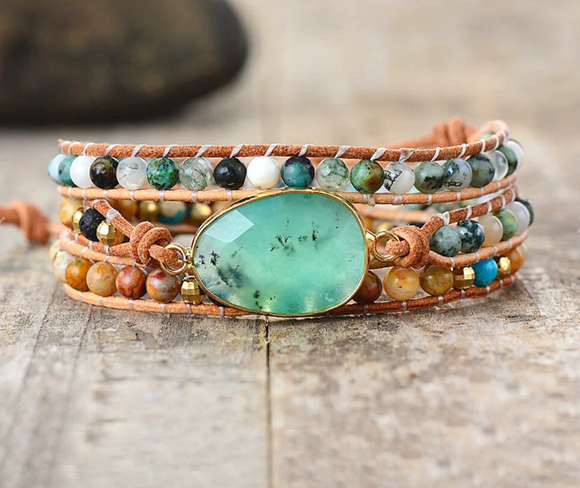 JADE WRAP BRACELET - اسوارة  حجر الجاد | تميز، تنظيم، تركيز، غفران