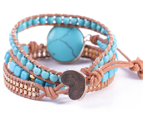 TURQUOISE WRAP BRACELET  - اسوارة حجر التركواز | صفاء، ابتكار، تقبل، احتضان