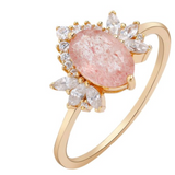 Strawberry Quartz Ring - خاتم الكوارتز  الوردي