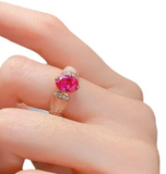 Ruby & White Topaz Ring | الياقوت الأحمر والتوباز الأبيض