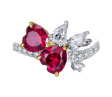 Ruby & White Topaz Ring | الياقوت الأحمر والتوباز الأبيض