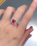 Ruby & White Topaz Ring | الياقوت الأحمر والتوباز الأبيض