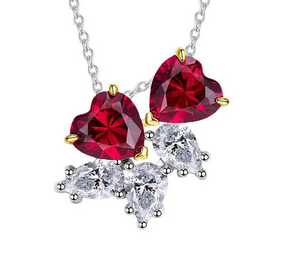 Ruby & White Topaz Ring | الياقوت الأحمر والتوباز الأبيض