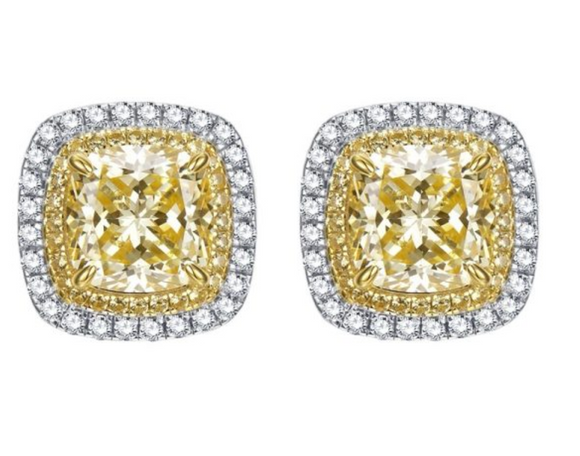 Citrine & White Topaz Earrings -  حلق السترين والتوباز الابيض