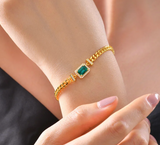 Emerald GemstoneBracelet  | الزمرد الاخضر والتوباز الابيض