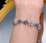 Sapphire Gemstone & White Topaz Ring الياقوت الازرق والتوباز الابيض