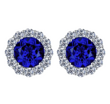 Sapphire & White Topaz Earring -  حلق التوباز الابيض والياقوت الازرق
