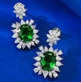 Emerald & White Topaz Earring -  حلق الزمرد الأخضر والتوباز الابيض