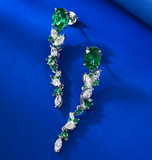 Emerald & White Topaz Earring -  حلق الزمرد الأخضر والتوباز الابيض