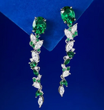 Emerald & White Topaz Earring -  حلق الزمرد الأخضر والتوباز الابيض