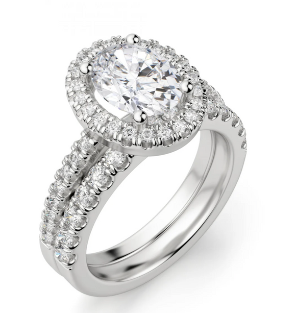 Twins Moissanite Diamond Ring   -2 قراط