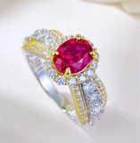 Ruby & White Topaz Ring | الياقوت الأحمر والتوباز الأبيض
