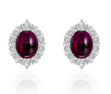 Ruby & White Topaz Earring-  حلق الياقوت الأحمر والتوباز الابيض