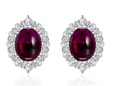 Ruby & White Topaz Earring-  حلق الياقوت الأحمر والتوباز الابيض
