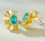 Green Sapphire  Earrings - حلق الياقوت الاخضر