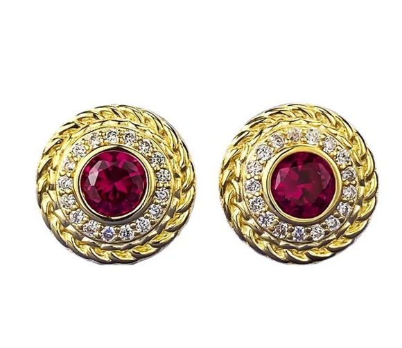 Ruby Earring-  حلق الياقوت الاحمر