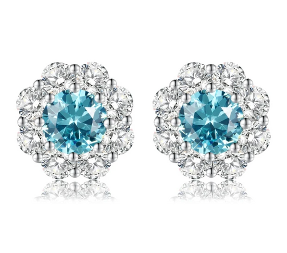 Sapphire &  White Topaz Ring -  حلق الزفير الازرق