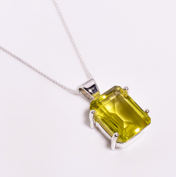 Lemon Quartz Necklace - قلادة الكوارتز الليموني