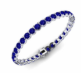 Tennis Sapphire Bracelet اسوارة الزفير الازرق  | نص قراط لكل حبة زفير  |