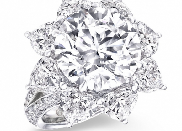 Moissanite Diamond Ring- خاتم الماس الموزنايت | 10 قراط