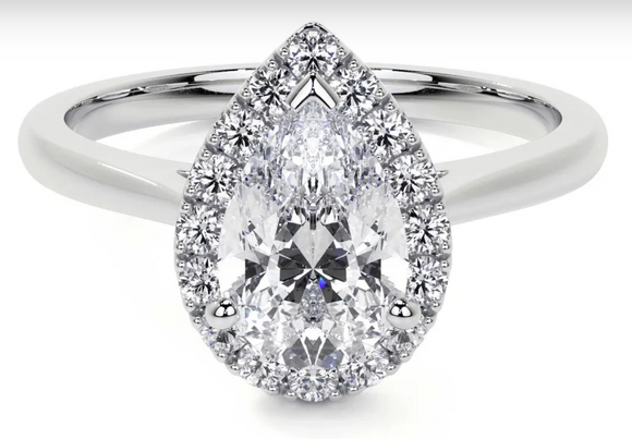 Pear Moissanite Diamond Ring -  خاتم الماس موزنايت