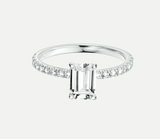 1CT Emerald Shape Moissanite Diamond Ring -  خاتم الماس موزنايت
