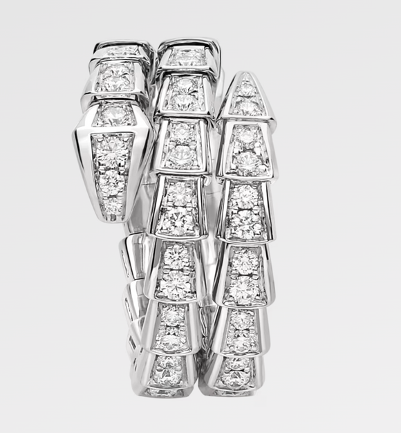 Serpenti Moissanite Diamond Ring - Bulgari  - خاتم بلغاري - الماس موزنايت