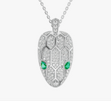 Bvlgari Diamond Moissanite & emerald snake - قلادة الماس الموزنايت والزمرد - بلغاري