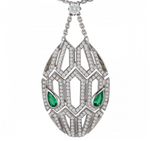 Bvlgari Diamond Moissanite & emerald snake - قلادة الماس الموزنايت والزمرد - بلغاري