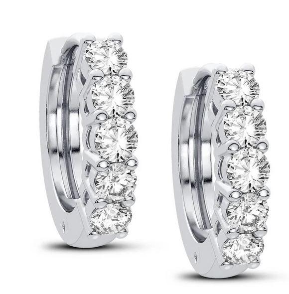 Moissanite Diamond hoop Earrings | - حلق الماس الموزنايت