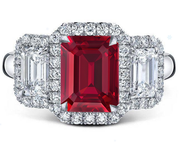 Ruby and  moissanite Diamond - ياقوت أحمر و الماس موزنايت