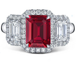 Ruby and  moissanite Diamond - ياقوت أحمر و الماس موزنايت